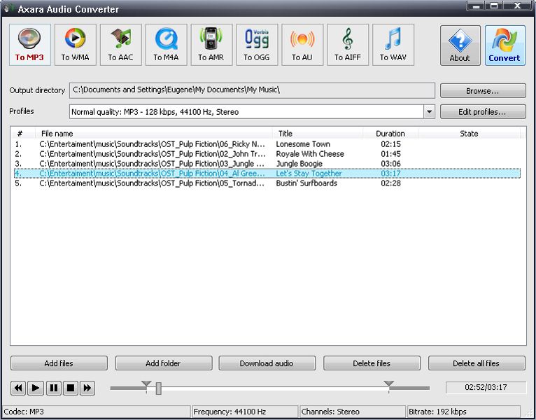 Audio Converter converts audio files of any format to the one you need.