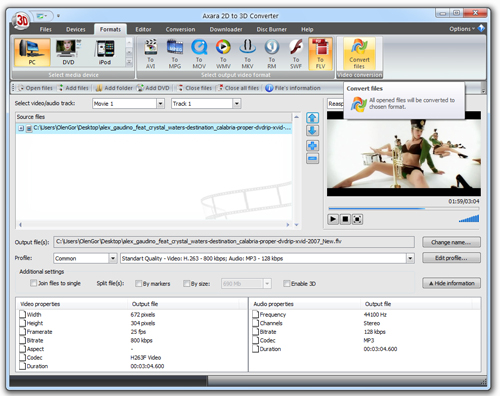 Axara 2D to 3D Video Converter