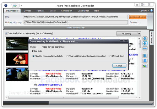 Axara FREE Facebook downloader